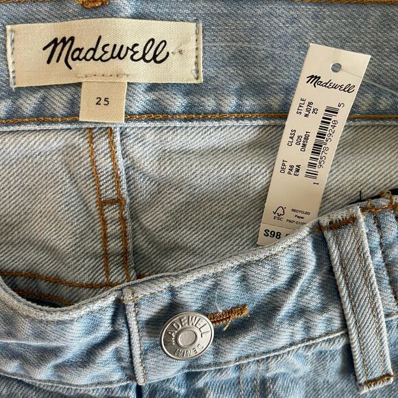 Madewell Maternity Relaxed Mid Length Denim Shorts Pull-On NEW - Size 25 - Picture 8 of 8